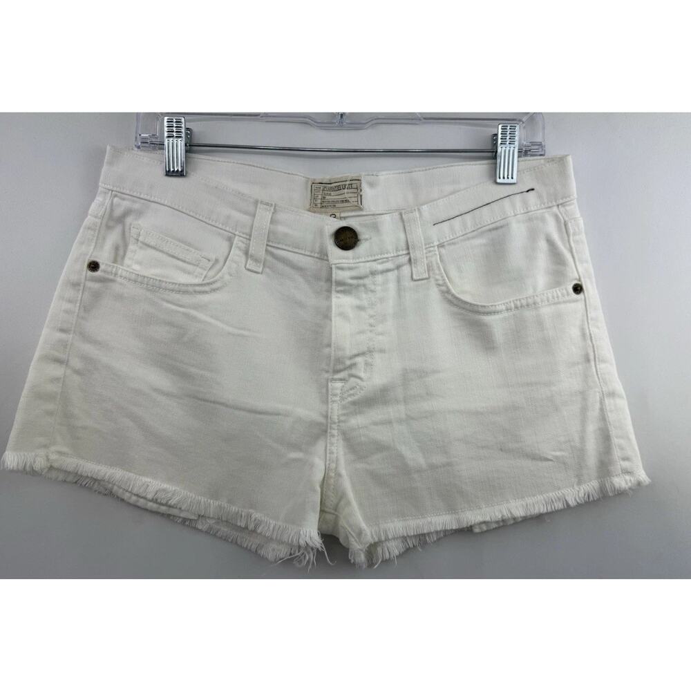 Current/Elliott Womens Shorts White Size 26 Cut-Off Mid Rise Denim